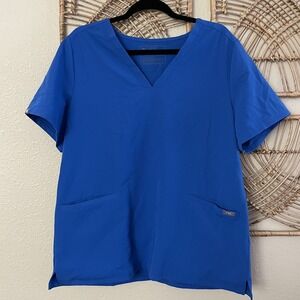 FIGS Casma Scrub Top Blue 3‎ Pocket Style FW1100 Women's Sz XL